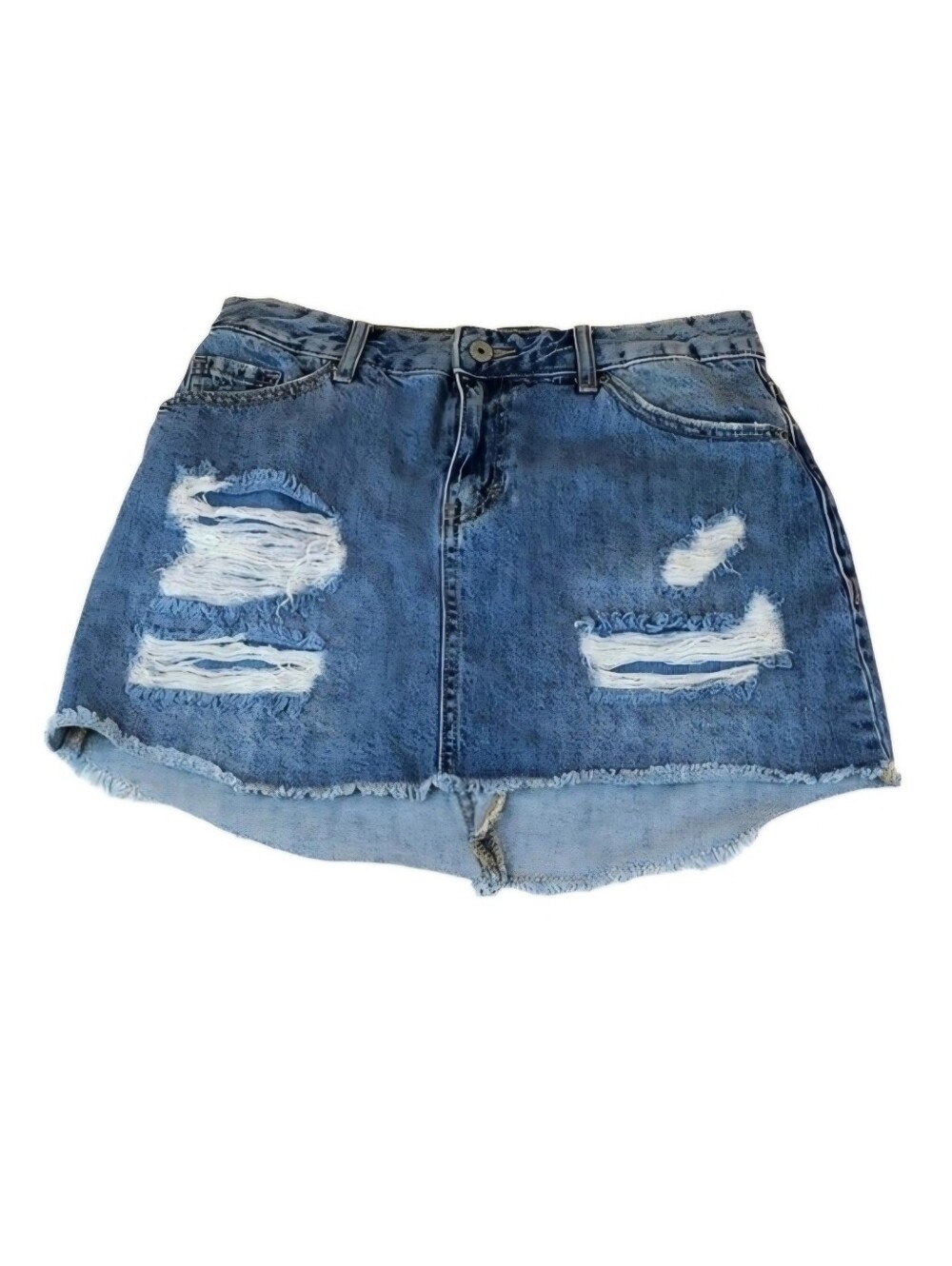 Vintage Distressed Denim Jean Skirt, Size 3